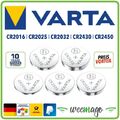 Varta Lithium Knopfzellen CR2025 | CR2430 l CR2032 l CR2450 l CR2016 | Zellen