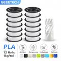 12rolls 1kg/Rol Regelmäßig PLA White Geeetech 3D Filament 1.75mm glatte Filament