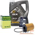 MANN ÖLFILTER + 5l 5W-30 FÜR CITROEN C4 C5 DS FORD B C-MAX FIESTA FOCUS MONDEO