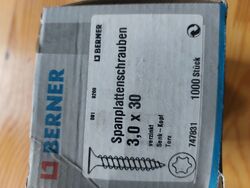 400x Berner Spanplattenschrauben  Holzschrauben 3.x30 verzinkt  Torx 20 1