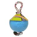 Jolly Ball Romp-n-Roll 10 cm Hellblau (Heidelbeerenduft) für Hunde mit Seil