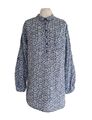 Seasalt Cornwall Polpeor Damen blau Mix Blumenmuster Tunika Shirt Bluse-UK 10