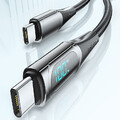 Usb-C-Auf-Usb-C-Kabel 5A Pd 100W Schnellladekabel Led-Anzeige Typ-C- >