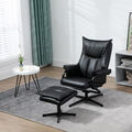 HOMCOM Relaxsessel mit Hocker, drehbarer Ruhesessel, TV-Sessel mit Liegefunktion