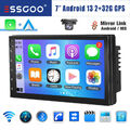 2 DIN 7 ZOLL Autoradio Carplay Android 13 2+32G GPS Nav BT WIFI RDS HIFI +Kamera