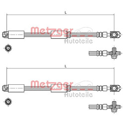 2X METZGER BREMSSCHLÄUCHE VORNE AM BREMSSATTEL BEIDSEITIG PASSEND FÜR AUDI A3 TT