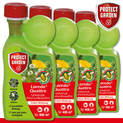 Protect Garden 4 x 400 ml Loredo Quattro Universal-Rasenunkrautfrei Weißklee