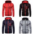 Hoodie Sweatshirt Herren Basic Kapuzenpullover Pullover Zipper Sweatjacke