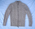 Strickjacke-uni mit Zopfmuster