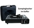 Gaskocher Campingkocher im Koffer mit Piezozündung (Schwarz)