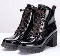 Buffalo Majesty Ankle Boot Stiefeletten Glatt mit Schnürung Gr 41 schwarz NEU