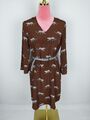 Kleid Ellos Gr. 36 S braun Leopard animal print elegant Blusenkleid Party dress