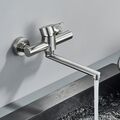Edelstahl Küchenarmatur Wasserhahn Wandarmatur Mischbatterie Spültischarmatur