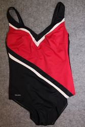 VINTAGE BADEANZUG SCHWIMMANZUG GRÖSSE 42 SCHWARZ ROT WEISS