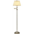 Traditionelle antike Messing Schwenkarm Stehlampe mit cremefarbenem Schirm von Happy Home...