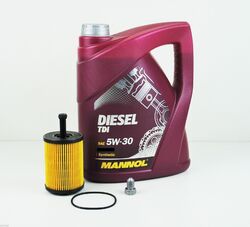 SCT Germany Ölfilter mit 5 Liter MANNOL SAE 5W-30 Diesel TDI Motoröl Ölwechsel