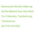 Neomounts Monitor-halterung Ds70s-950wh2 Next One Weiß Für 2 Monitore, Tischbohr