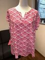 **Lieblingsstück** Bluse im Blumen-Look, Gr. 46, Weiß/Pink, wie NEU