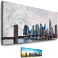 LEINWAND BILDER - XXL POSTER - NEW YORK WANDBILD SKYLINE - ABSTRAKTE KUNSTDRUCKE