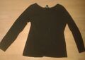 Schwarz "H&M" Basic Uni einfarbiger Pullover Langarmshirt Longsleeve in L