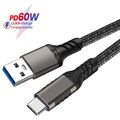 3.0 10Gbps Gen2 3A PD 60W USB 3.2 Schnell ladung Typ-C-Kabel Daten übertragung
