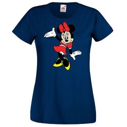 Youth Designz Minnie Tanzt Damen T-Shirt Print Maus Mouse Mickey Lustig Logo Fun