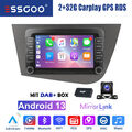 DAB+ Android 13 Carplay 32G Autoradio GPS Navi RDS Kam Für Seat Leon 1P1 2005-11