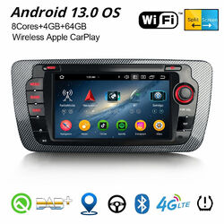 Android 13 DAB+ Autoradio 64GB CarPlay WiFi DSP 8-Kern BT5.0 Navi Für SEAT Ibiza