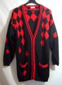 Angora  Strickjacke 44 Hauber Cerano schwarz rot Jacke Wolle hochwertig edel