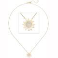 JOBO Collier Kette mit Anhänger Sonne 333 Gold Gelbgold 37 Zirkonia 44 cm