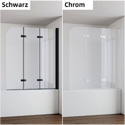 IMPTS Duschwand für Badewanne Badewannenaufsatz 3-teilig Badewannenfaltwand NANO✅✅Höhe:140cm  ✅✅Breite:120/130/140cm  ✅✅Klar/Streifen