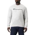 Champion Herren Rundhals Linear Logo Sweatshirt Pullover Grau Neu Bequem Lounge