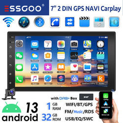 DAB+ Carplay Autoradio Android 13 32G 7" 2 DIN GPS NAVI RDS Bluetooth WiFi + Kam