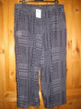 Gina Damen Schlupf Hose Gr.46 Top neu blau gemustert bequemer Gummizug