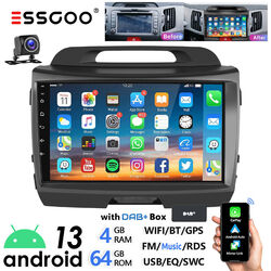 DAB+ 4+64G Für Kia Sportage 2010-16 Android 13 Carplay Autoradio GPS Navi BT RDS