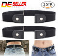 2X Elastischer Gürtel Ohne Schnalle Schnallenfreier Gürtel Unsichtbar für Jeans