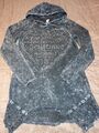 Tredy Sweatshirt grau schwarz Gr. 36  auch 38 Kapuze Pailletten sehr guter Zusta