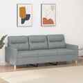 3-Sitzer-Sofa Hellgrau 180 Cm Stoff