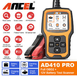 ANCEL AD410PRO Profi KFZ Diagnosegerät Auto OBD2 EOBD Scanner 12V Batterietester