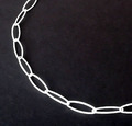 Kette, Sterlingsilber, matt, Collier, 925 Silber, Gliederkette, Ovale, 46 cm