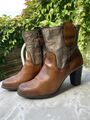 MJUS Stiefelette  "Mjus" Gr. 41, cognac-braun, gold, traumhaft weiches LEDER!