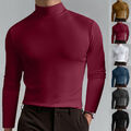 Herren Basic Rollkragenpullover Langarm Casual Tops Slim Fit Pullo = ▲R