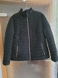 Damen Steppjacke gr. 44 schwarz mit kupferbarbenem Reißverschluss gebraucht