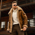 Herren-Flugjacke Aus Schaffell Und Shearling-Wintermantel/ ▲R