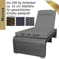 Sonnenliege Gartenliege Liege Rattanliege Polyrattan Rattan Auflage Grau 