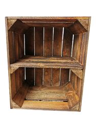 Holzkiste Obstkiste Weinkiste Vintage Geflammt 50 x 40 x 30cm Regal Kurz