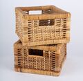 2 x Rattan Korb Aufbewahrungskorb Regalkorb Regaleinsatz - 25 x 22 x 15 cm