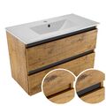 Waschtisch mit Unterschrank SORIA Waschbeckenschrank Waschplatz Schublade 80cm