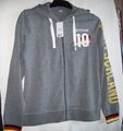 Damen Huddy,Kapuzenjacke,Sweater Jacke,M=40/42,Deutschland Aufdruck,Grau,Zipper