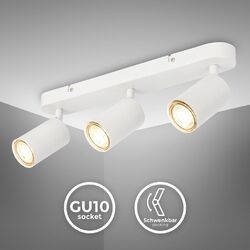LED Retro Deckenstrahler weiß 3-flammig Leuchte Lampe GU10 Büro Spots schwenkbar